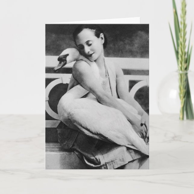 Carte Vacherin d'Anna avec son cygne Jack, c.1905 (Devant)