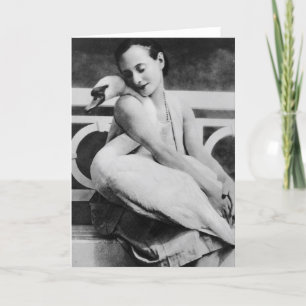 Carte Vacherin d'Anna avec son cygne Jack, c.1905