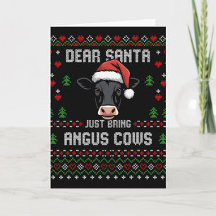 Carte Vaches Angus Noël Bovins Ugly Xmas Sweatshirt