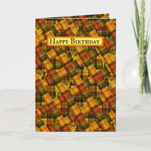 Carte Vaches Highland Dans Le Tartan Orange,