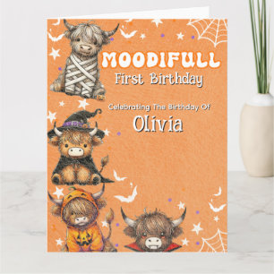 Carte Vaches Highland mignonnes Moodifull Halloween Anni