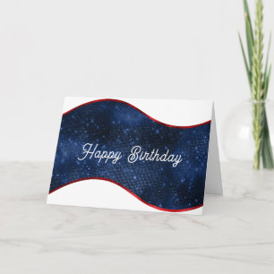 Carte Vague Bleu Patriotique d'Anniversaire