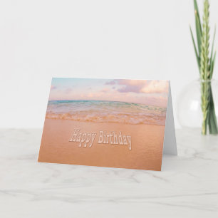 Carte Vague de Plage Joyeux Anniversaire