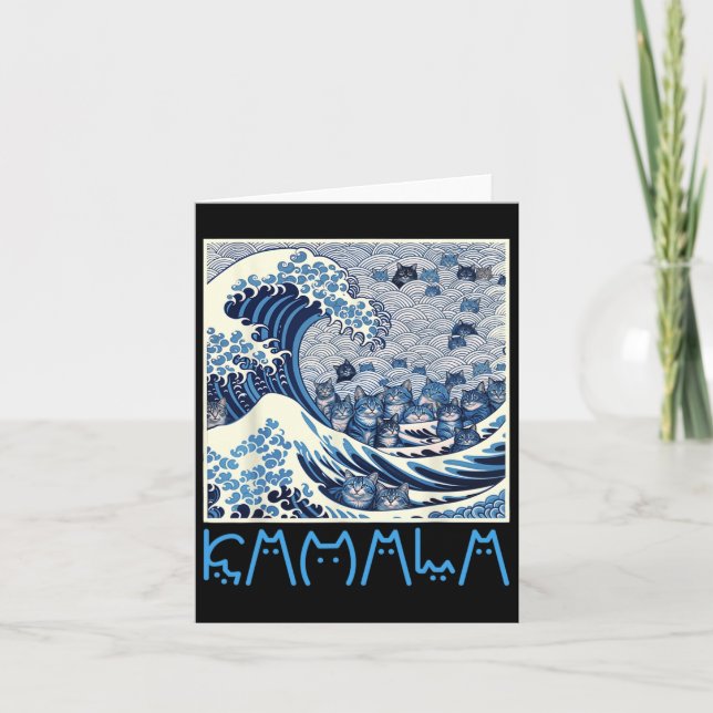 Carte Vague Mignonne De Chats Bleus Pour Kamala 1 (Devant)