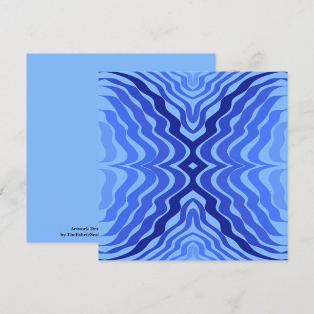 Carte Vagues bleues réfléchissantes Moderne Design abstr (Devant / Derrière)