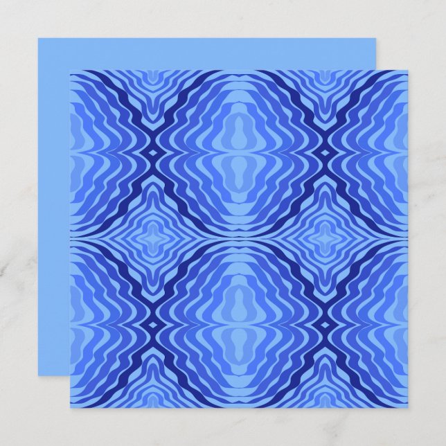 Carte Vagues bleues réfléchissantes Moderne Design abstr (Devant / Derrière)