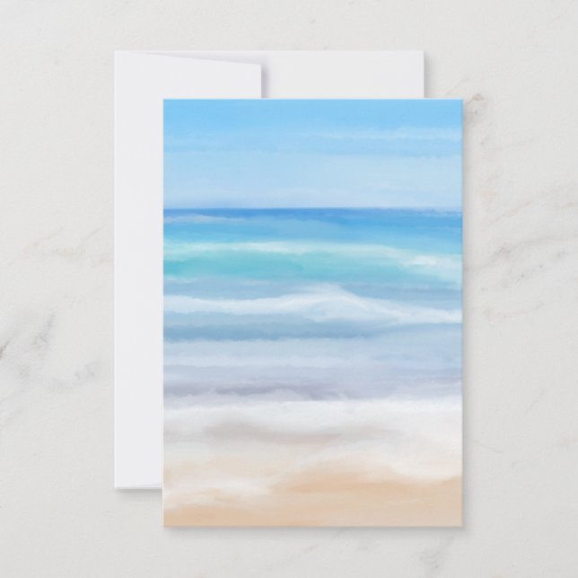 Carte Vagues Jouantes Par Un Jour Ensoleillé À La Plage (Devant)