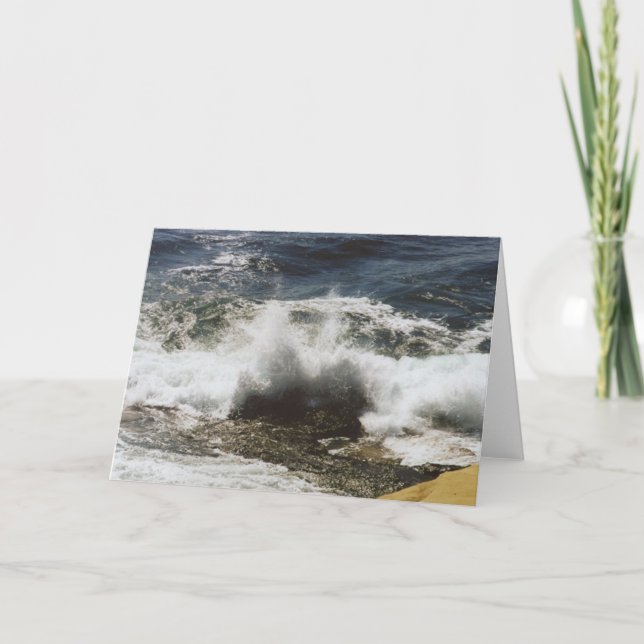 Carte Vagues se cassant à la plage de coquillage (Devant)