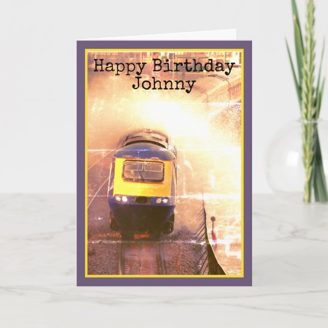Carte Vagues sur le train, joyeux anniversaire, personna (Devant)