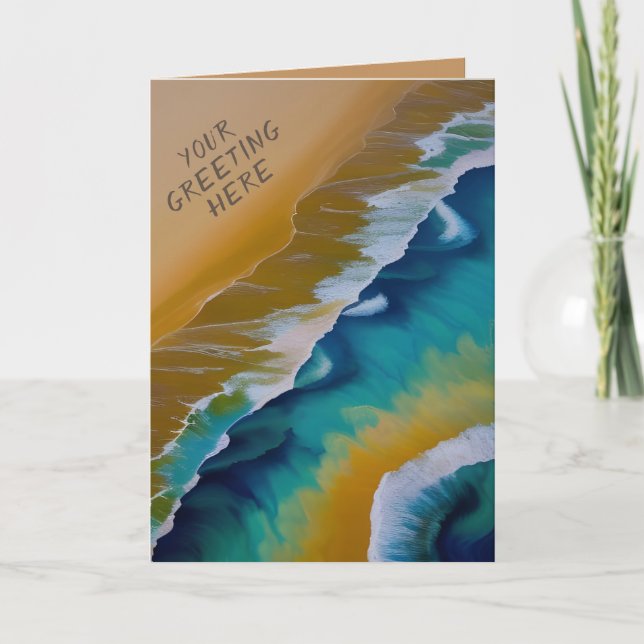 Carte Vagues sur une plage de sable toute occasion (Devant)