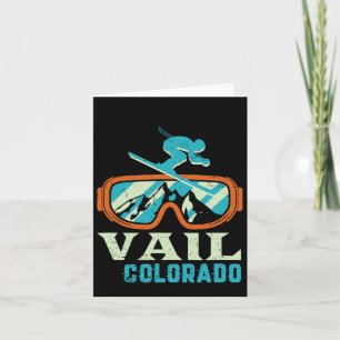 Carte Vail Colorado Mountain Ski Rétro Vintage Et Sn
