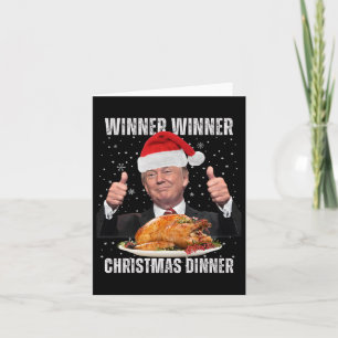 Carte Vainqueur du dîner de Noël Humour Funny Trump X