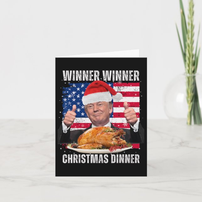 Carte Vainqueur du dîner de Noël Humour Funny Trump X (Devant)