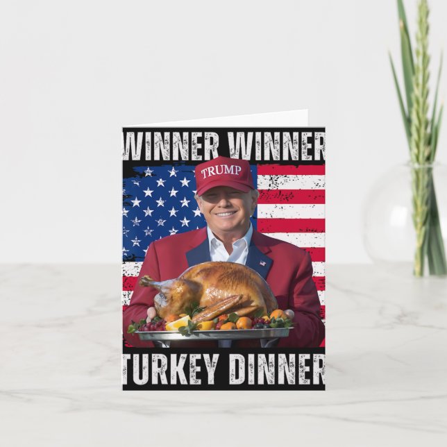 Carte Vainqueur du dîner de Noël Père Noël Trump Ugly Sw (Devant)