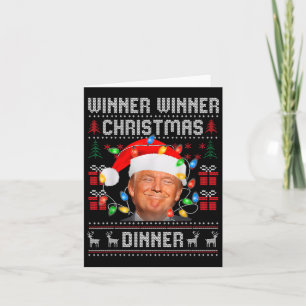 Carte Vainqueur du dîner de Noël Père Noël Trump Ugly Sw