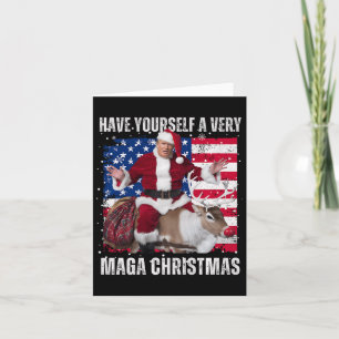 Carte Vainqueur du dîner de Noël Père Noël Trump Ugly Sw