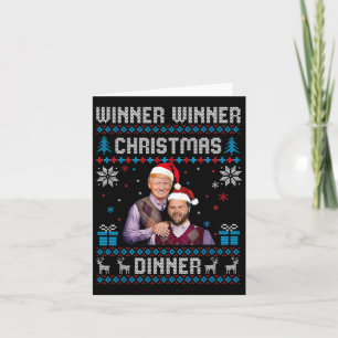 Carte Vainqueur du dîner de Noël Père Noël Trump Ugly Sw