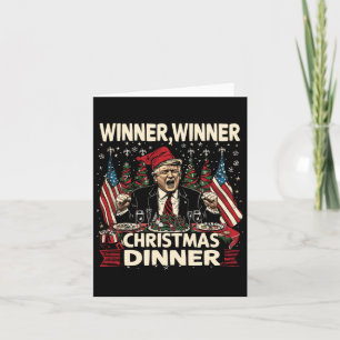 Carte Vainqueur du dîner de Noël Remerciement Trump Sant