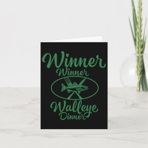 Carte Vainqueur Walleye Dîner - Funny Fishing Fishe
