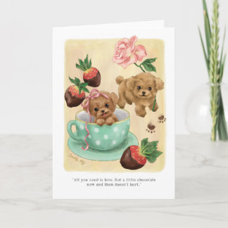 Carte Valentin d'amour de chiot