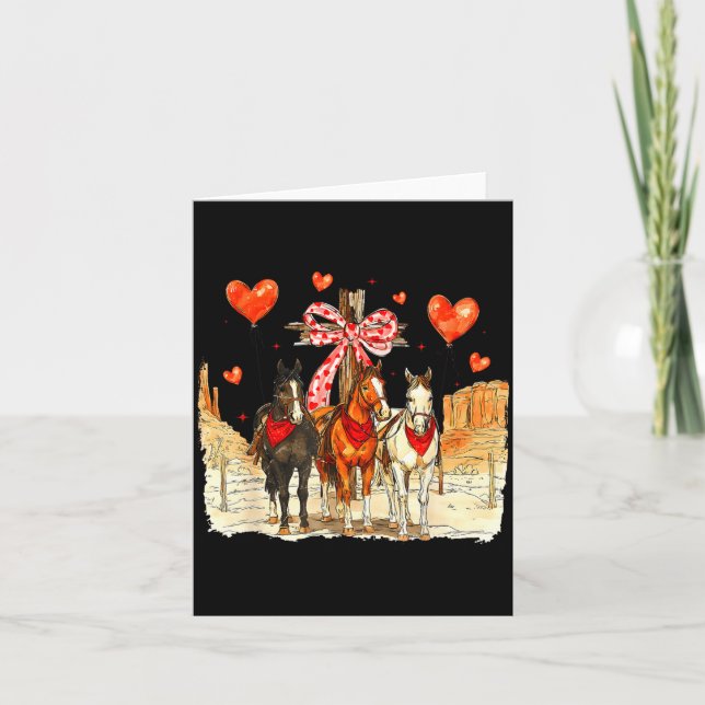 Carte Valentin de cheval occidental drôle Saint-Valentin (Devant)