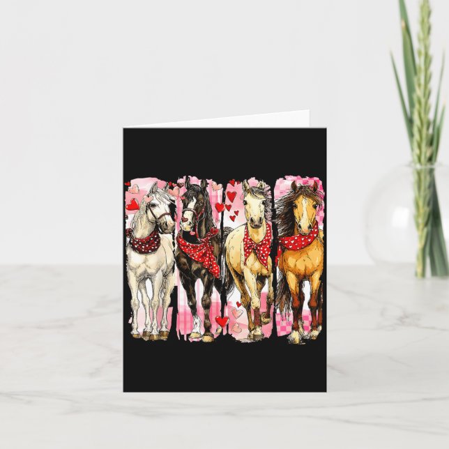 Carte Valentin de cheval occidental drôle Saint-Valentin (Devant)