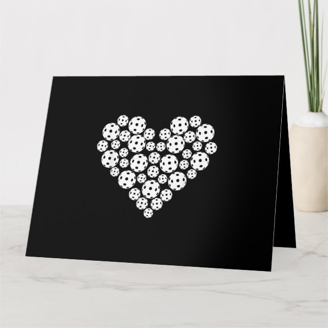 Carte Valentin en forme de cœur d'amour de pickleball dr (Devant)