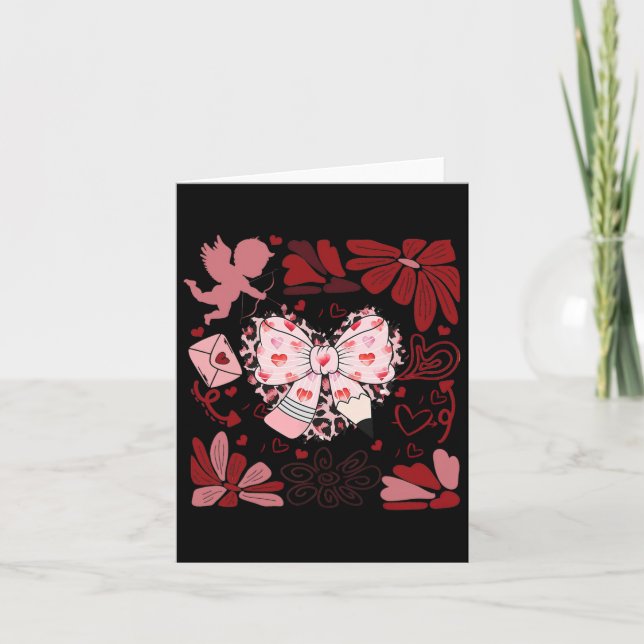 Carte Valentin Rétro Boho Crayon Arc Enseigner Est Un Tr (Devant)
