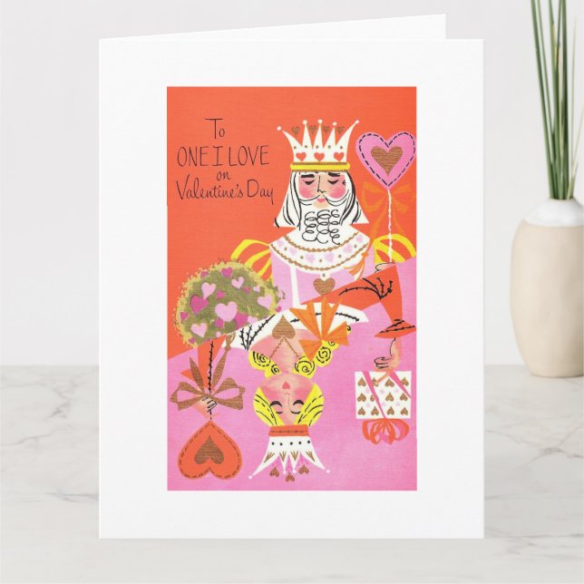 Carte Valentin roi et reine vintage (Devant)
