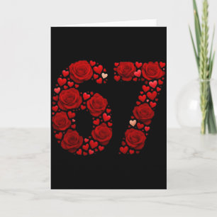Carte Valentine 67 Mème Rose Cœurs Drôle Six Sept Vale