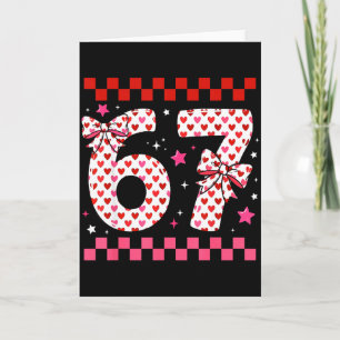 Carte Valentine 67 Six Seven 6-7 Cœur Arc Drôle Pour Enf