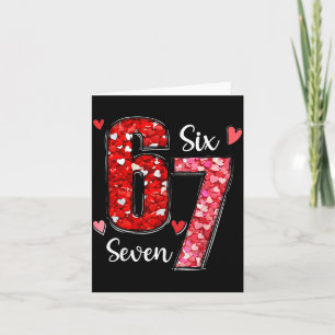 Carte Valentine 67 Six Seven Mème Rose Cœurs Saint-Valen