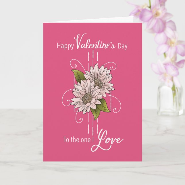 Carte Valentine à celui que j'aime les fleurs roses (Orchidée)