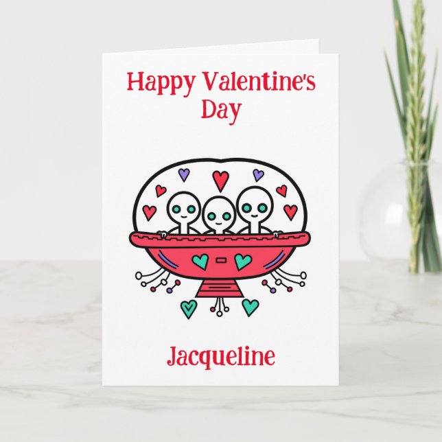 Carte Valentine Alien Funny personnalisée (Devant)