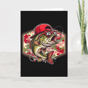 Carte Valentine B pêche camouflage pêcheur Saint Valenti
