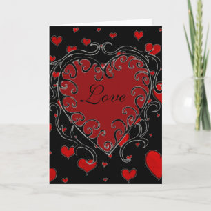 Carte Valentine Black and Red Heart