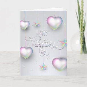 Carte Valentine "Bonne Saint Valentin" Ballons Coeurs