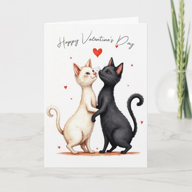 Carte Valentine Cats danse (Devant)
