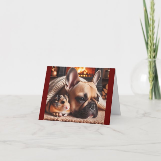 Carte Valentine Chien Et Hamster (Devant)