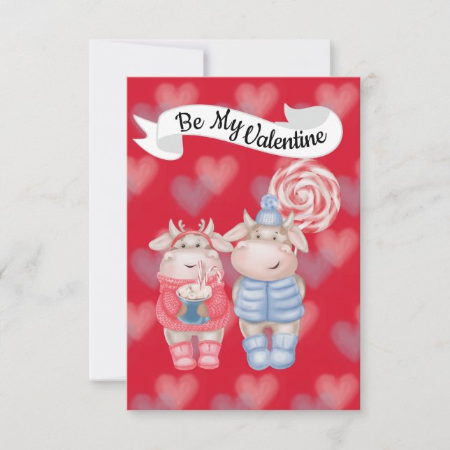 Carte Valentine Chocolat Chaud Et Peppermenthe (Devant)