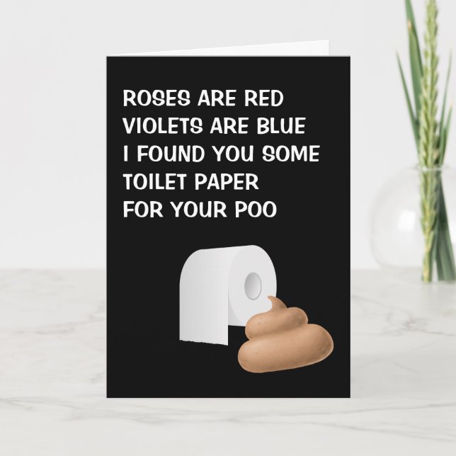 Carte Valentine Corona Virus Humour Toilet Roll Poem (Devant)