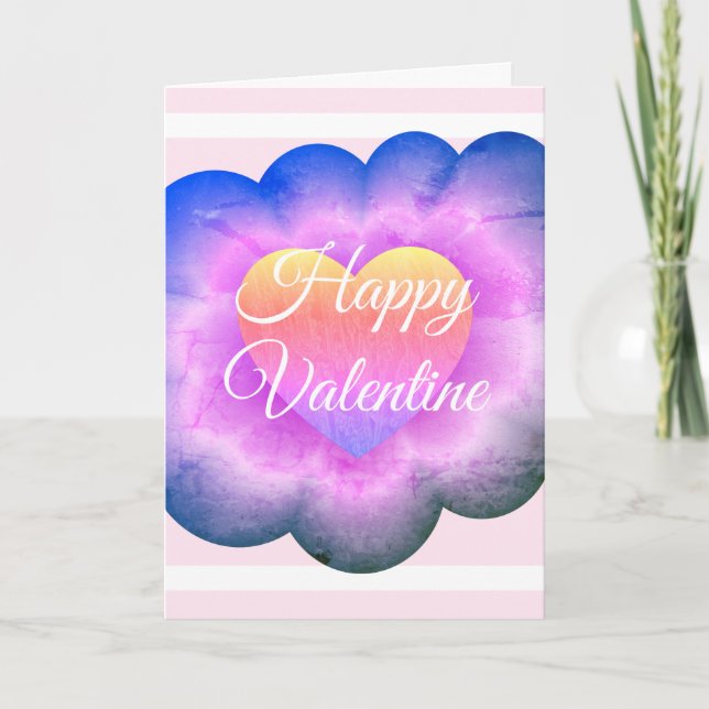 Carte Valentine customisée violette (Devant)