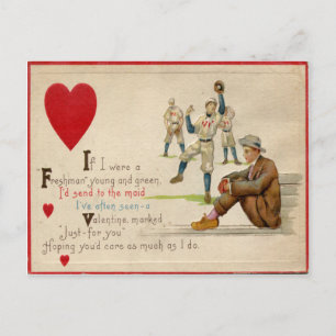 Carte Valentine de baseball Retro vintage