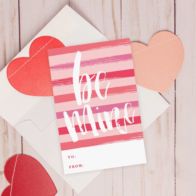 Carte valentine de la salle de classe à rayures pe (Créateur téléchargé)