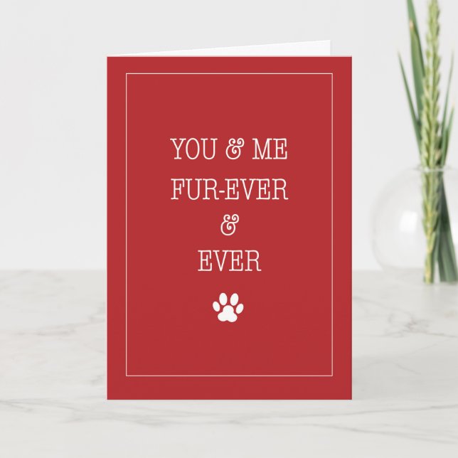 Carte Valentine DE Pet Love Forever et jamais rouge (Devant)