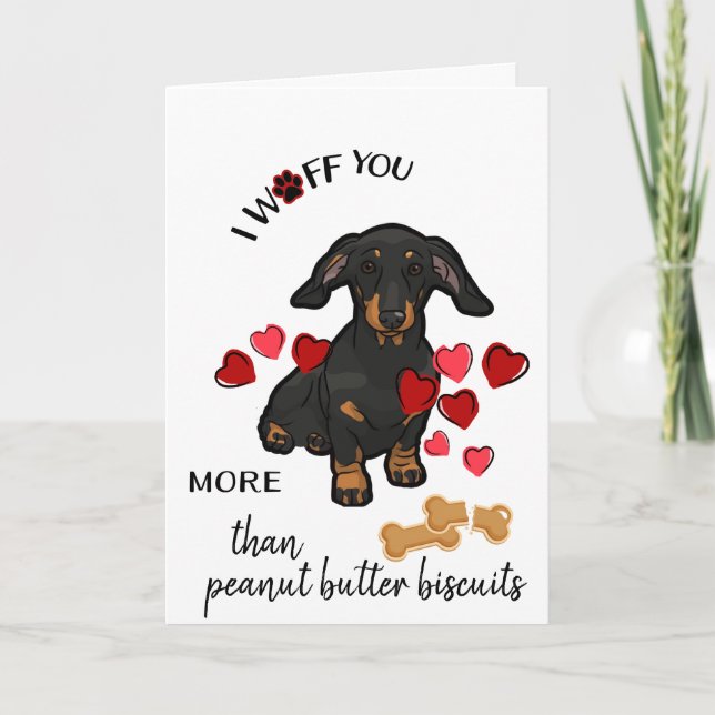 Carte Valentine de votre Dachshund Chien Biscuits (Devant)