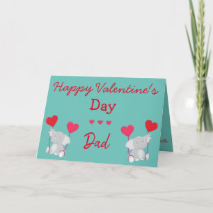 Carte Valentine for Dad Elephants and Hearts