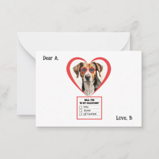 Carte Valentine Foxhound Dog Anglais Personnalisab