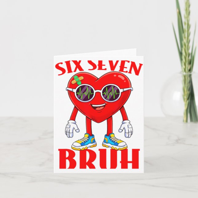 Carte Valentine Funny Six Seven Bruh Meme 67 Heart Lover (Devant)