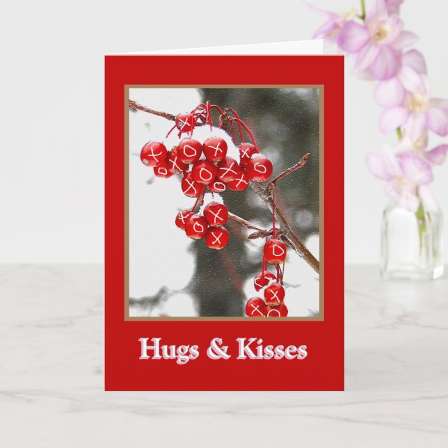 CARTE VALENTINE HUGS & KISSES DE GRANDMA ET GRANDPA (Orchidée)